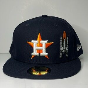 Men's New Era Navy Houston Astros with a Space Shuttle 59Fifty Hat- 7 3/4 New